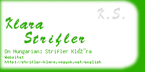 klara strifler business card